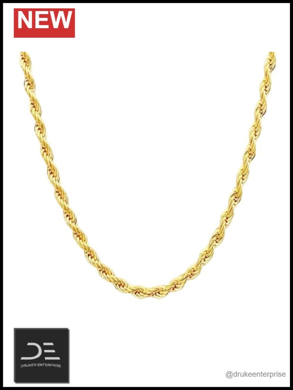 14K Solid Yellow Gold Rope Chain Necklace 1.5-4mm Unisex